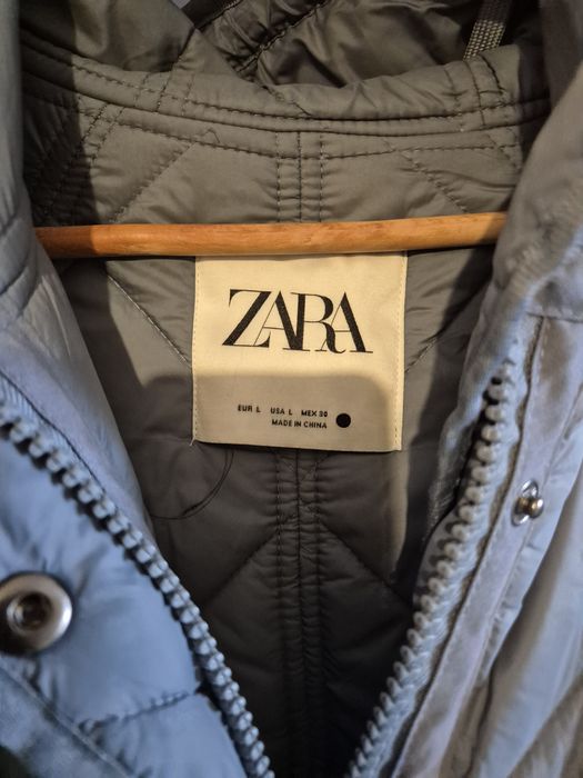 Палто,облечено един път,светло сине на Зара