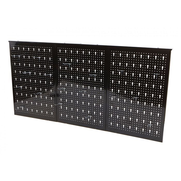Panou metalic pentru suport organizator scule negru 60x120cm + 18 carl
