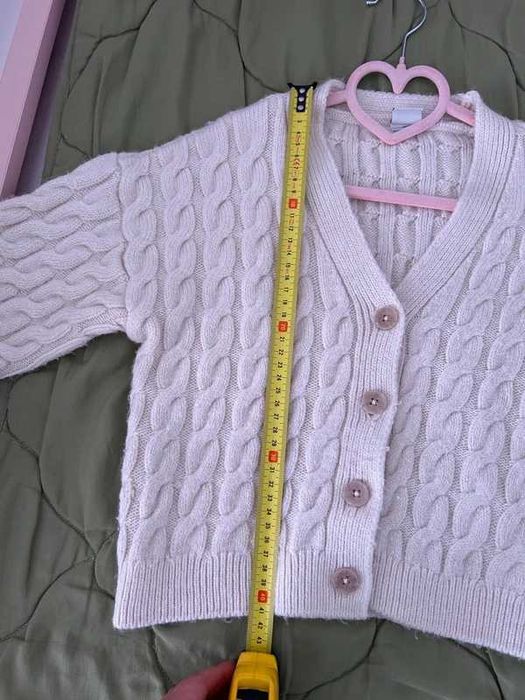 Waikiki, Cardigan scurt, crem fetițe,134-140cm
