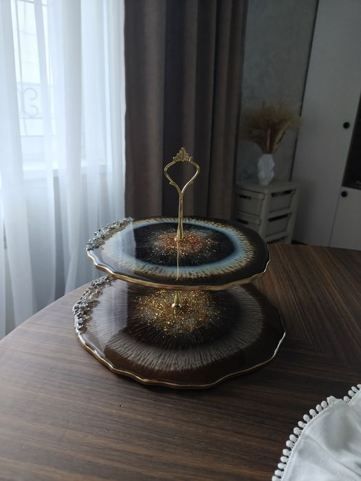 Этажерка из смолы, подарок, посуда