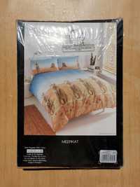 Единичен памучен спален комплект чаршаф и калъфка на сурикати