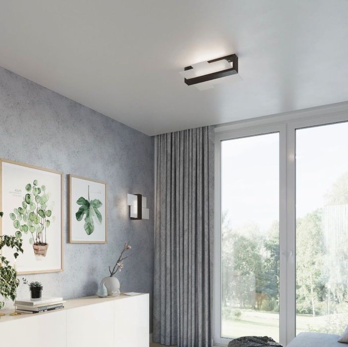 Lustra de tavan Feniks wenge lemn/sticla