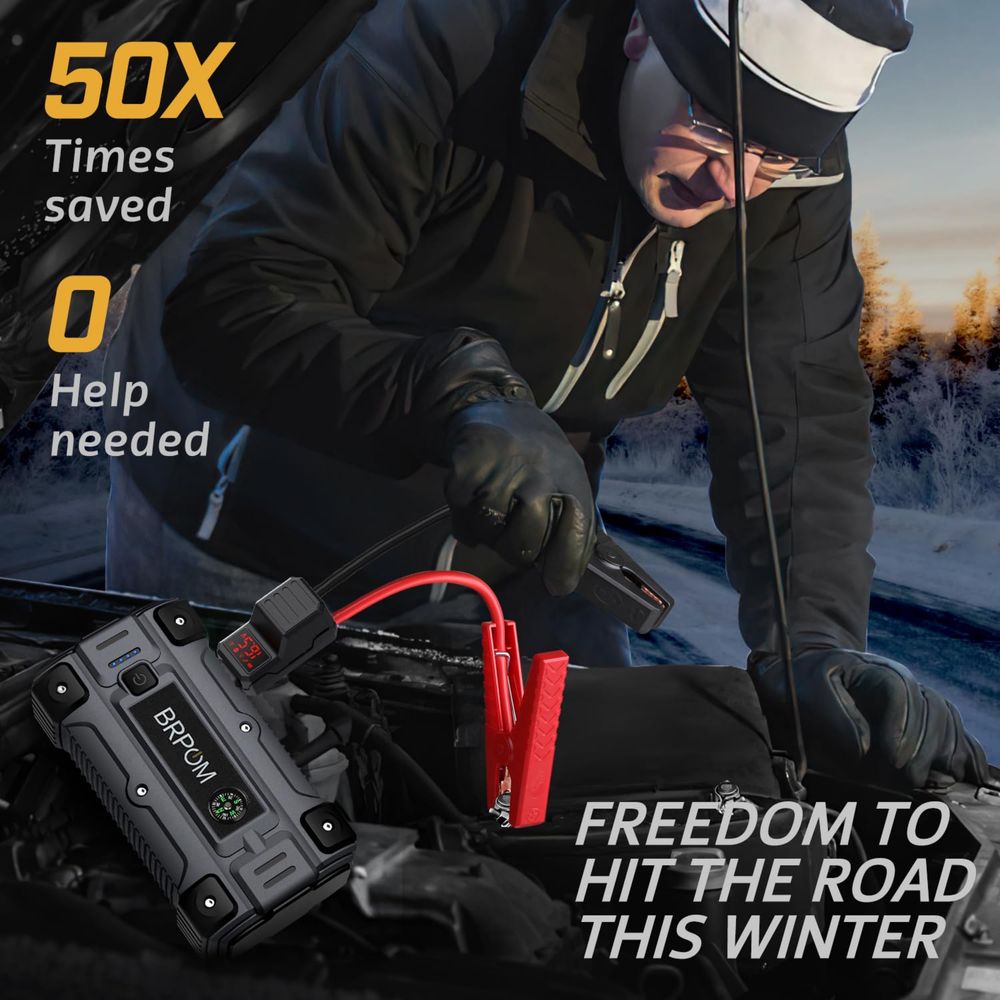 BRPOM BM150 4в1 Стартер за кола 5000A/23800mAh power bank/DC12V/фенер