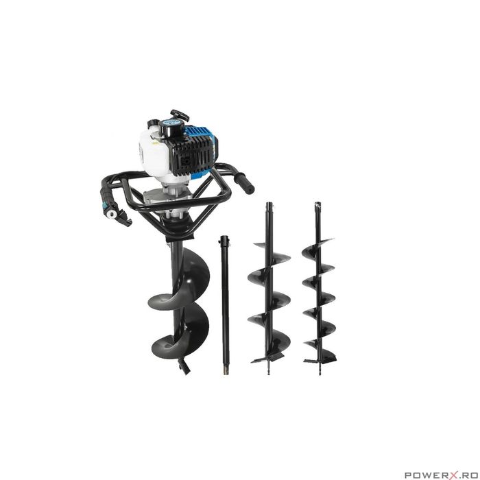 Motoburghiu pe benzina, motor in 2 timpi, 5.2 Cp, 3 burghie 15, 20, 25