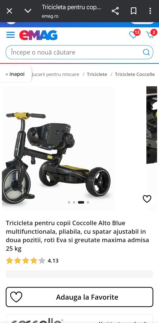 Tricicleta Coccolle alto