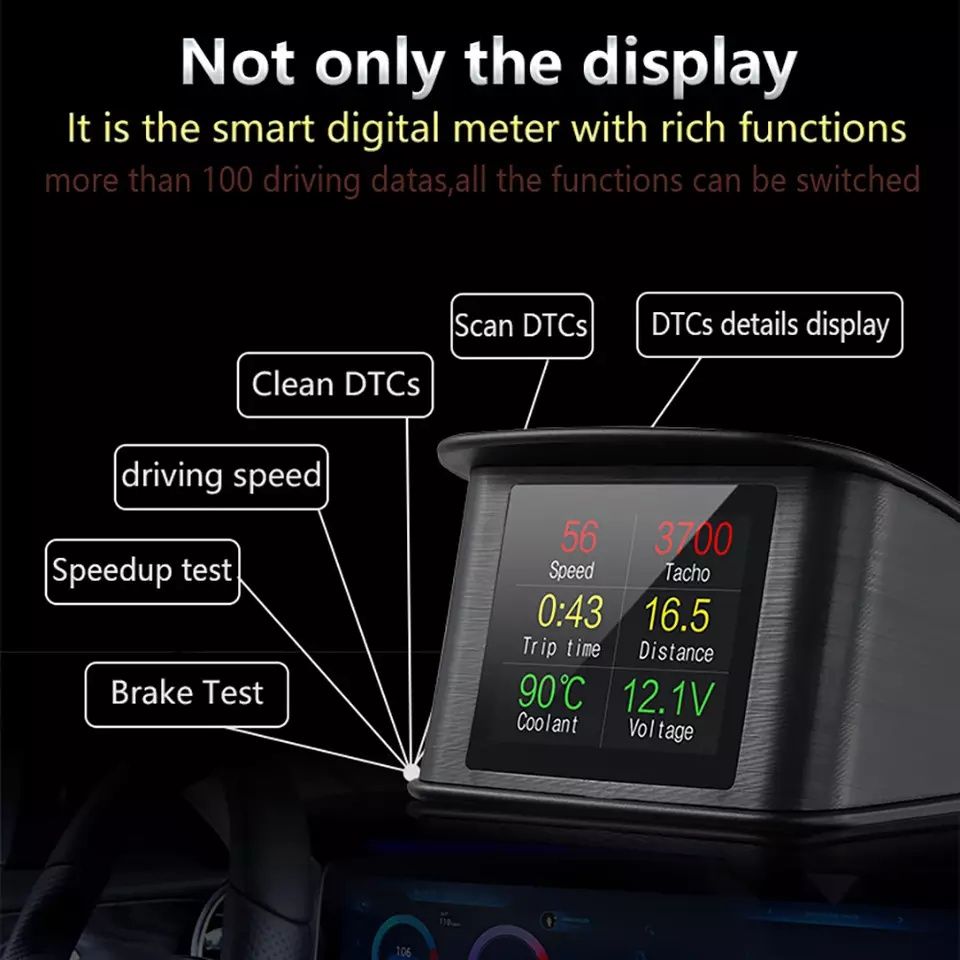 Бортовой компьютер P10/OBD2/HUD/сканер/Cobalt/Spark/Captiva