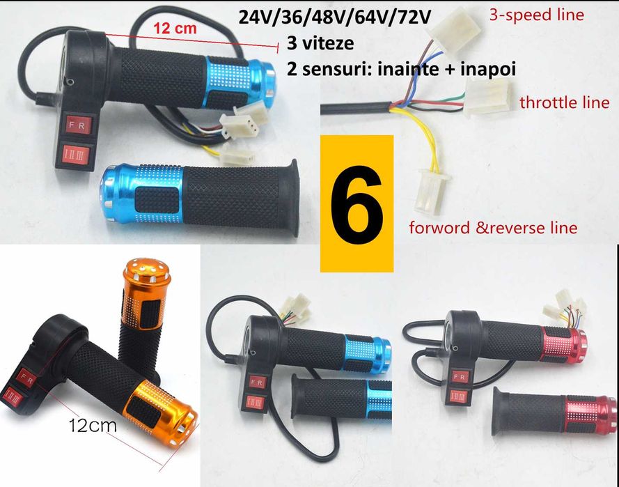 Acceleratie bicicleta electrica cu display 24V, 36V, 48V Nou!