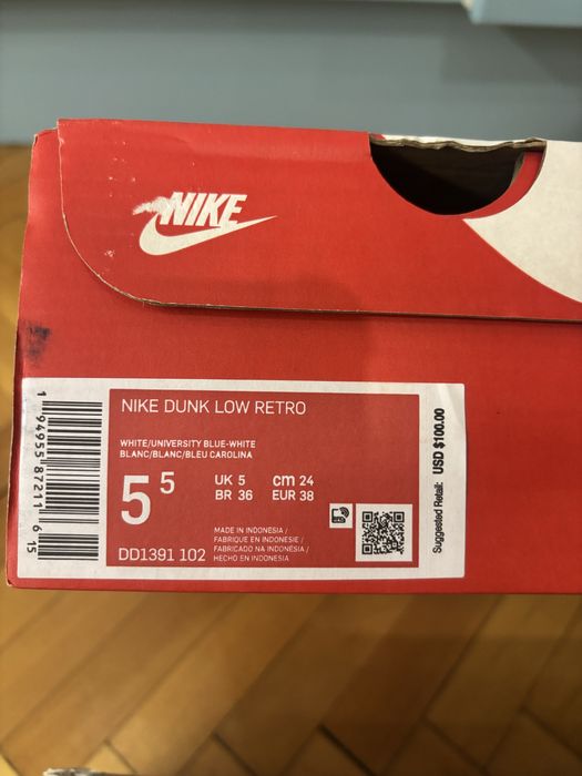 Nike Dunk Low Retro University Blue-White