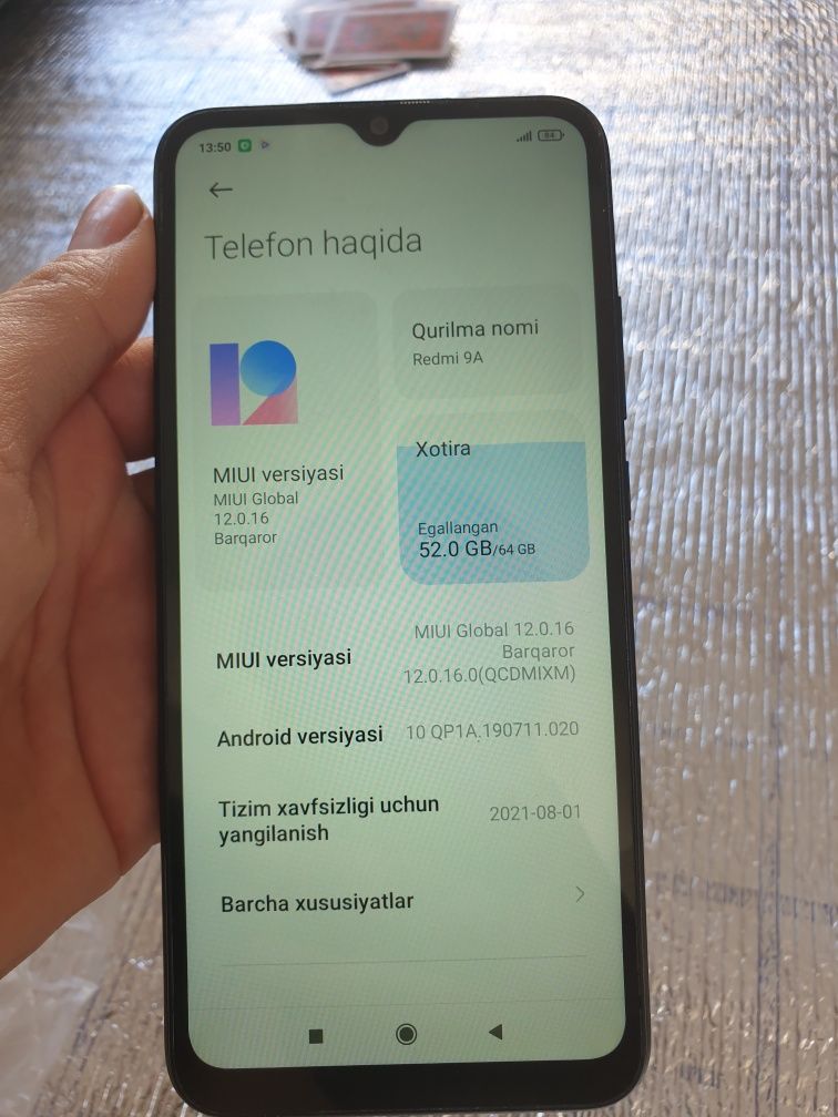 Redmi 9A 4/64 xolati narmali