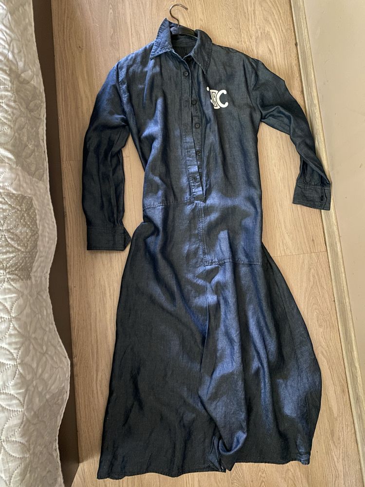 рокля Versace Jeans Couture Дънкова рокля Celine