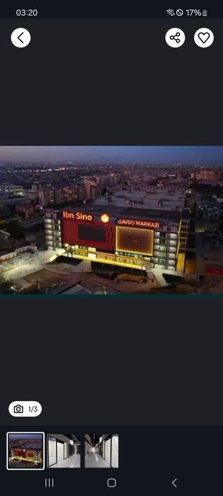 IBN SINO STROY MART  savdo markazi 3-Qavatida magazin sotiladi SROCHNO