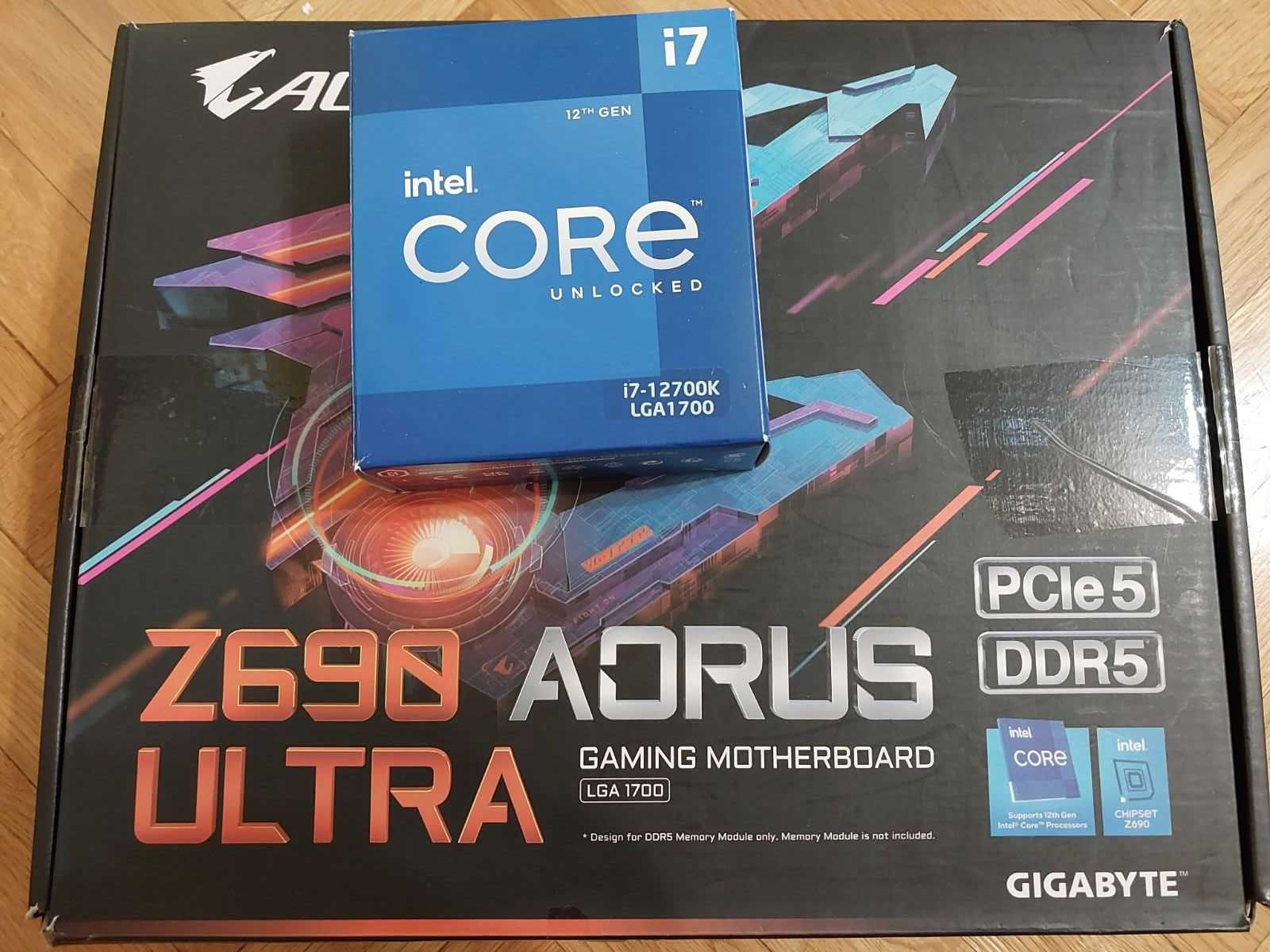 Intel Core i7 12700K + Gigabyte Z690 Aorus ULTRA Wi-Fi,  DDR5