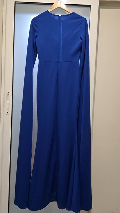 Официална дълга синя рокля