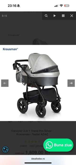 Carucior 3 in 1 Krausmann