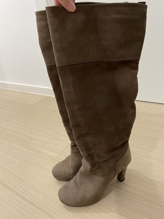 Cizme piele intoarsa/nabuc