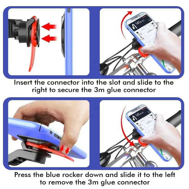 Suport telefon pentru biciclete trotineta scuter moto Negru/ Rosu