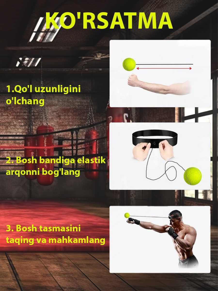 Boks topi reaksiya kuchaytirish uchun, fightball, tekin dostavka