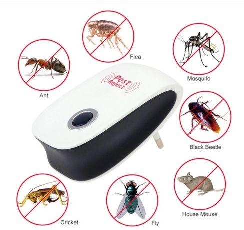Ултразвуков уред против вредители комари насекоми мишки паяци Pest Rej