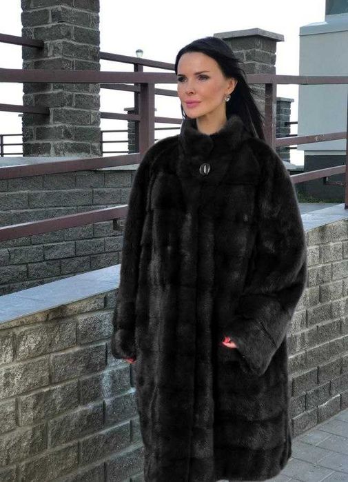 Haină din Blană de Vizon 4in1 , nurca Naturală , Haină de nurcă .