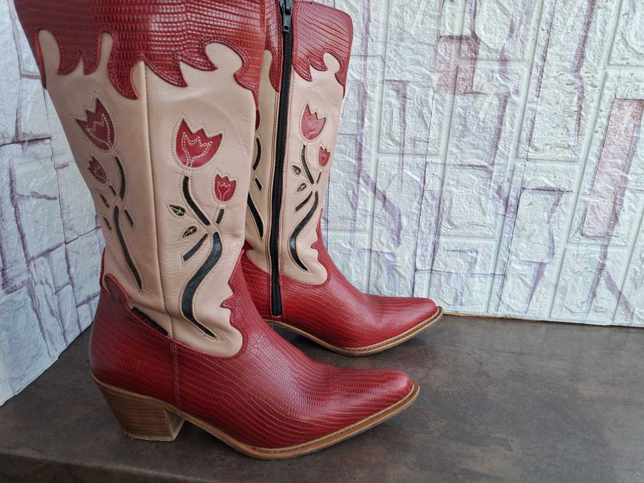 дамски каубойски ботуши,зимни обувки,боти на ток, Replay номер37