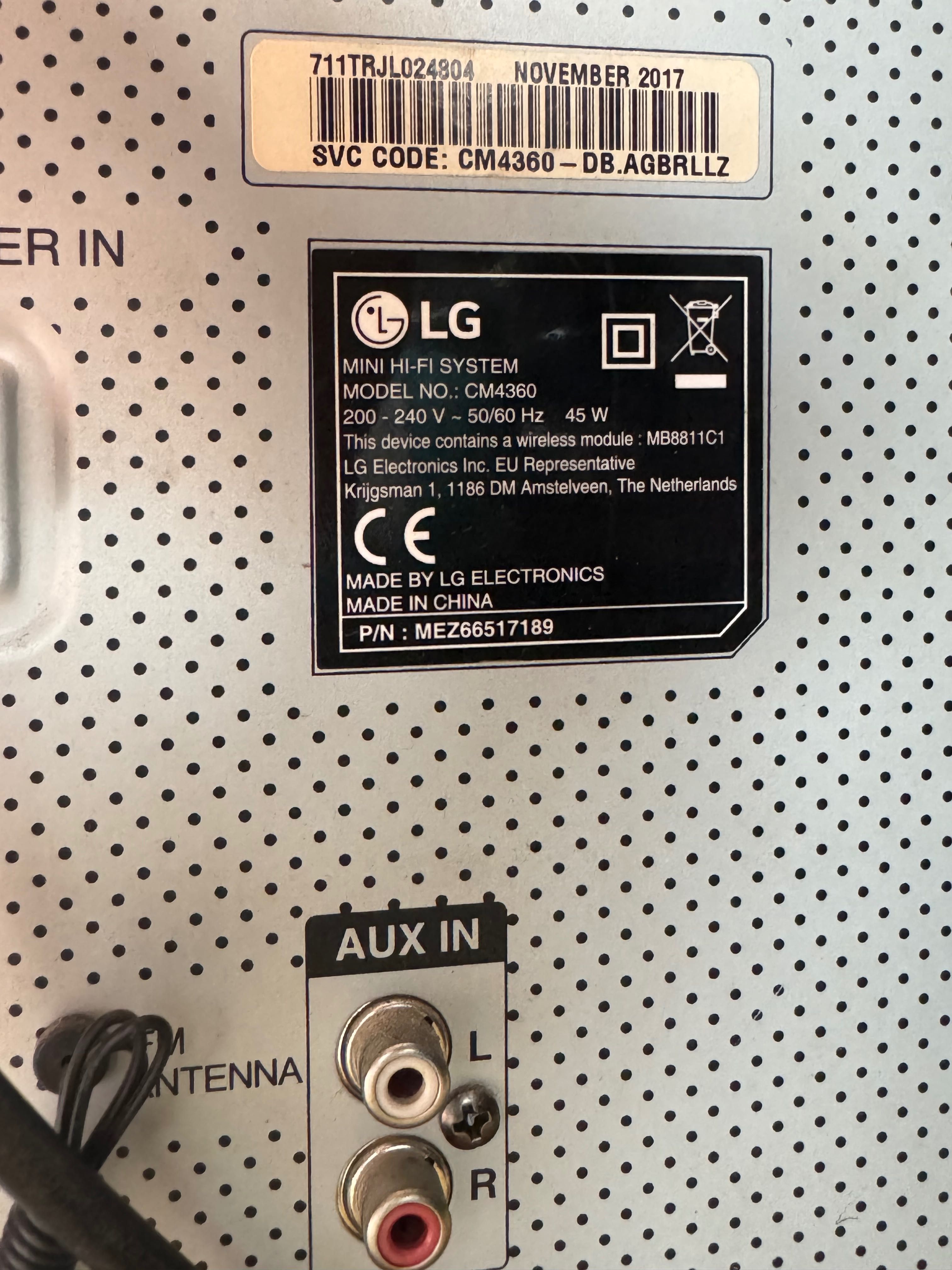 Музикална уредба LG