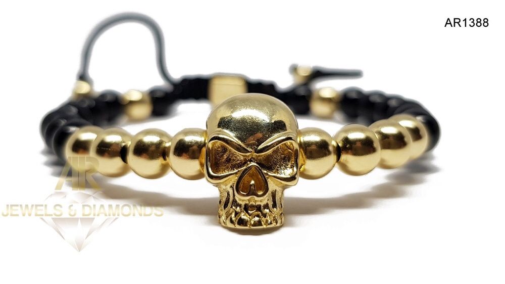 Bratara Aur 14 K Skull Collection ARJEWELS(AR1388)