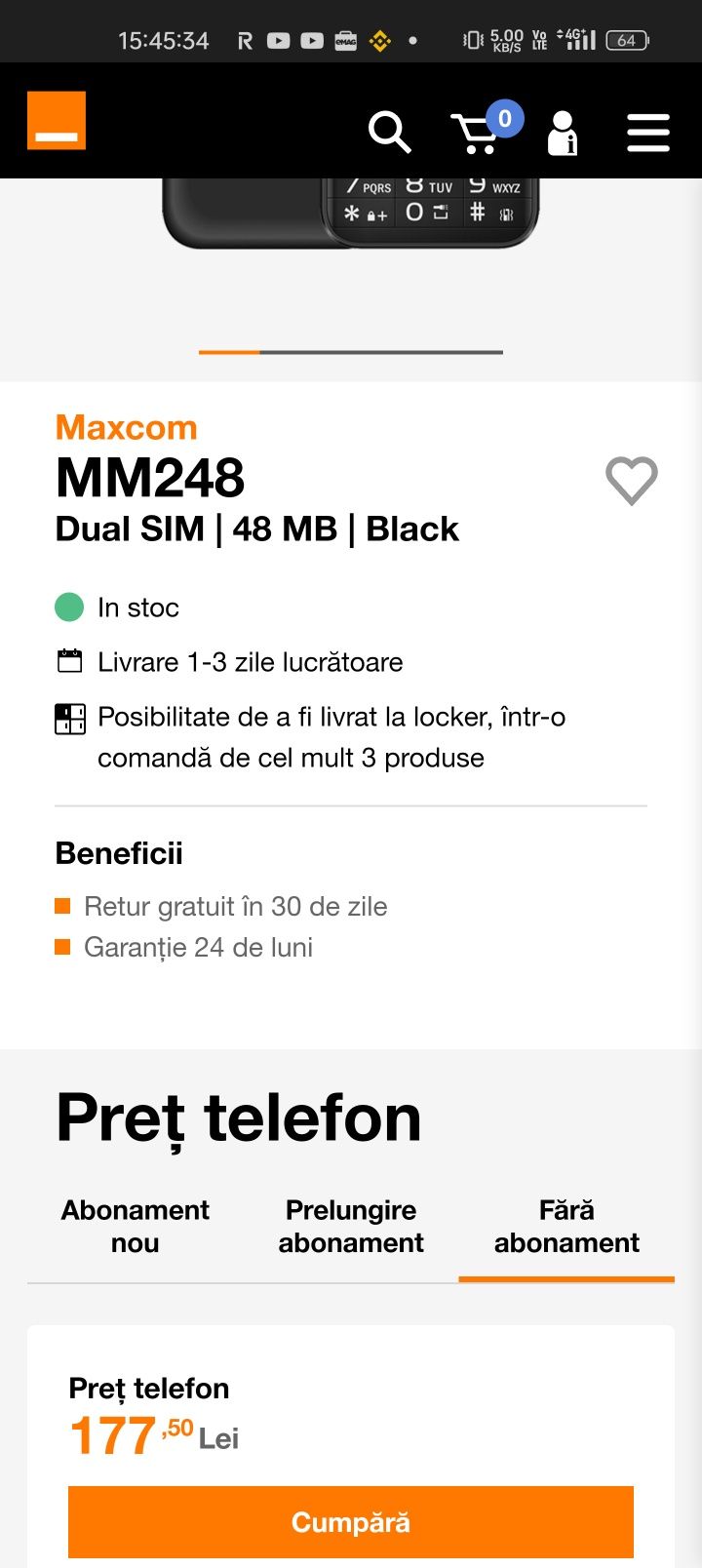 Vand telefon (doua telefoane ) Maxcom mm248 noi sigilate