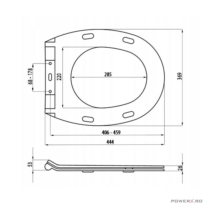 Capac wc super slim, inchidere silentioasa, duroplast, Sepio