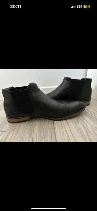 Vand cizme piele negra Chelsea Bugatti