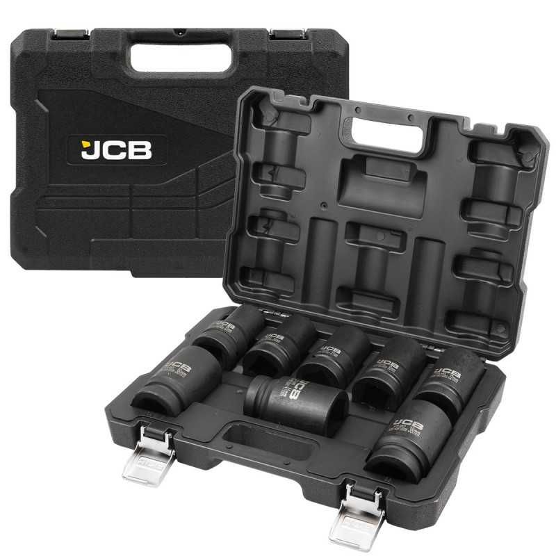 Комплект дълбоки ударни вложки 6-стенни 1″ (22 – 41 мм) 8 части JCB