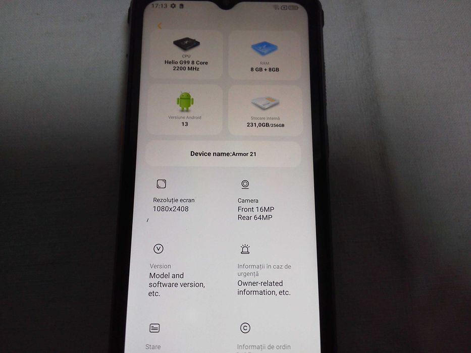 Telefon Mobil ULEFONE Armor 21+Husa (Carcasa )Robusta.Noi .