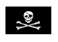 Пиратско знаме 90 х 150 см. с метални капси Череп и кости Jolly Roger