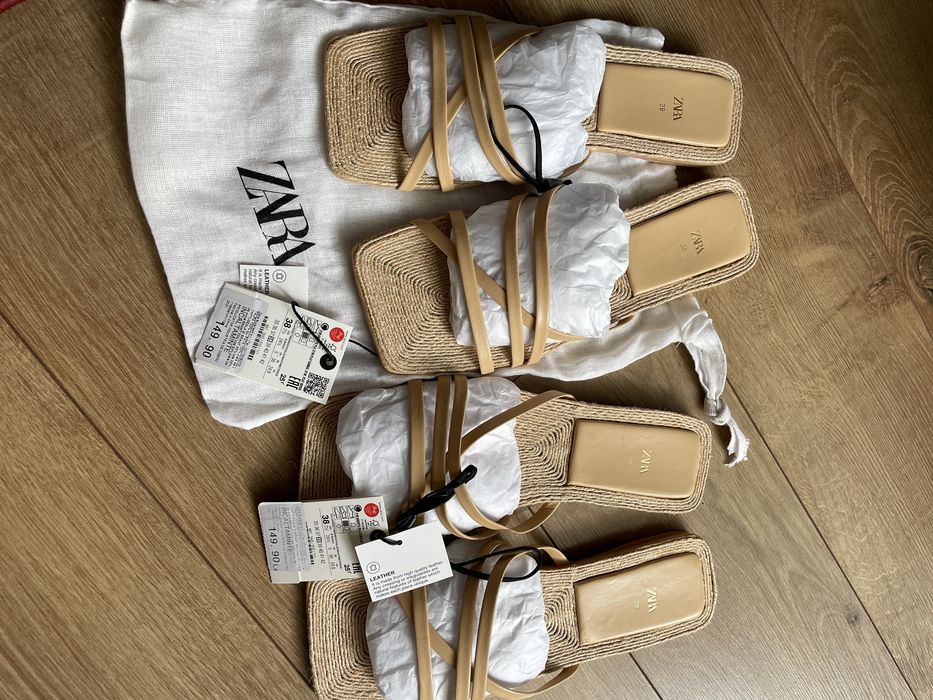 Papuci ZARA din piele si iuta, Noi masura 38, 40 si 41