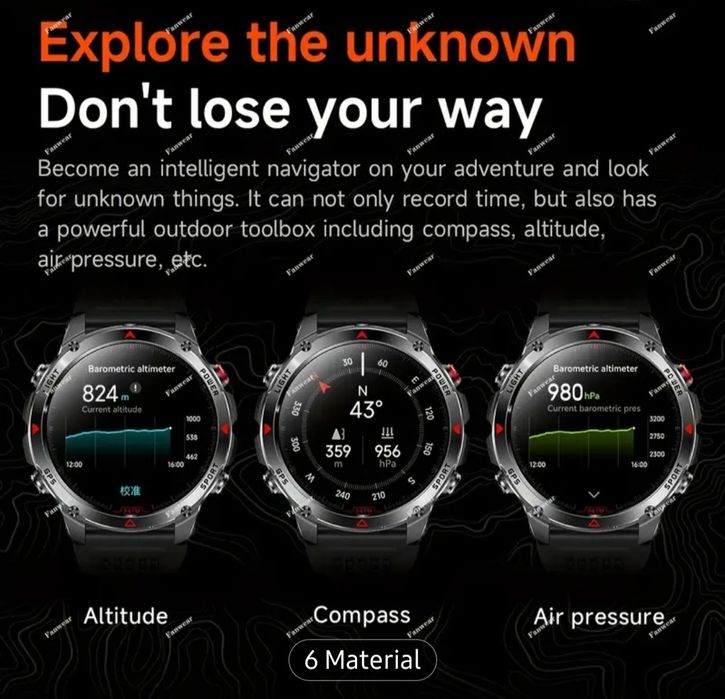 Smartwach, cu Gps, rezistent la apa, altimetru