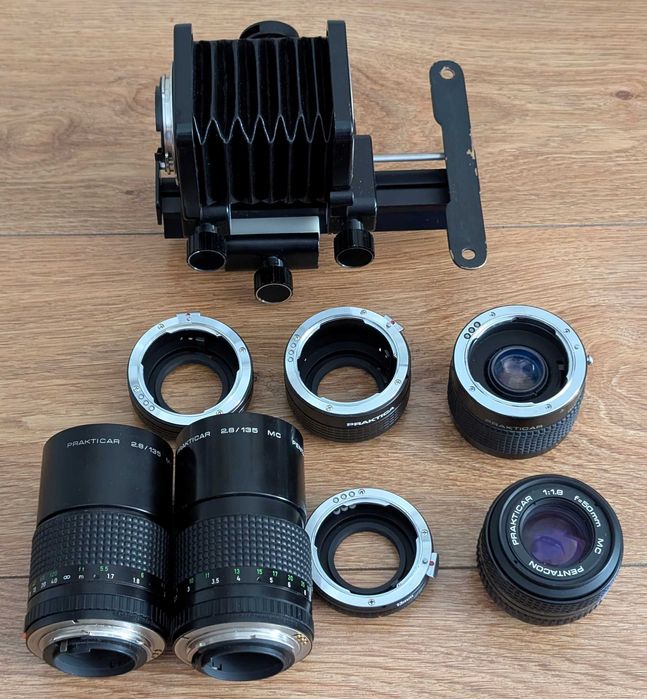 Pentacon Prakticar 2.8/135,  bellows etc vintage, de colectie