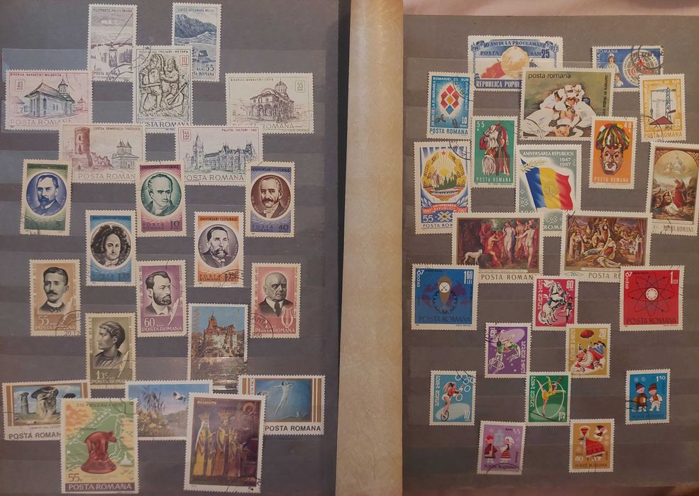 Clasor format A4 cu timbre romanesti, bonus 50 timbre.