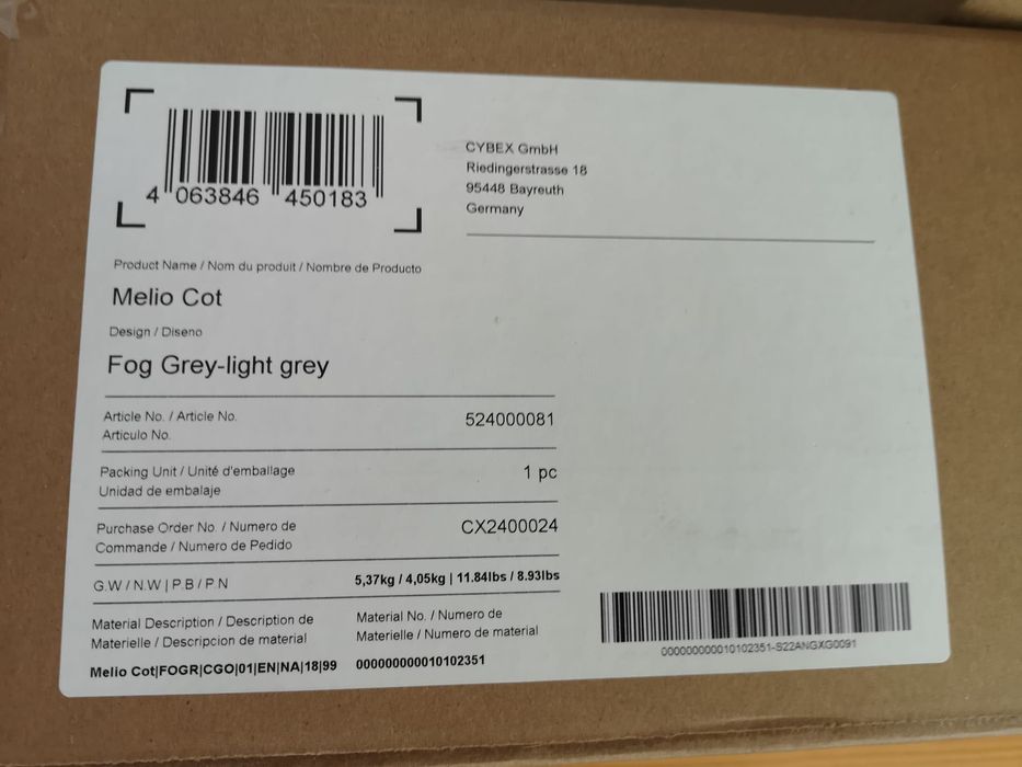 Landou Cybex Melio culoarea fog grey - light grey