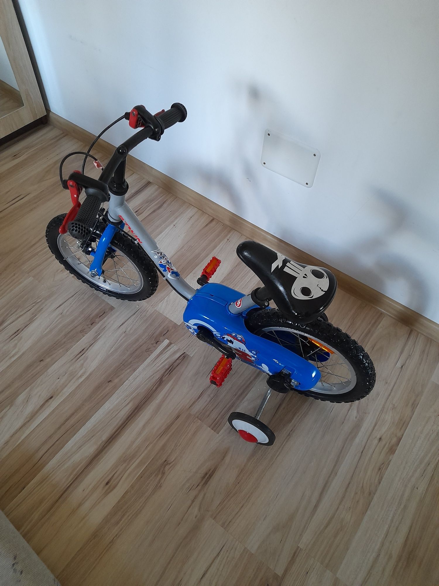 Bicicleta 14 inchi roti ajutatoare copii 3 5 6 ani baieti btwin 500 de