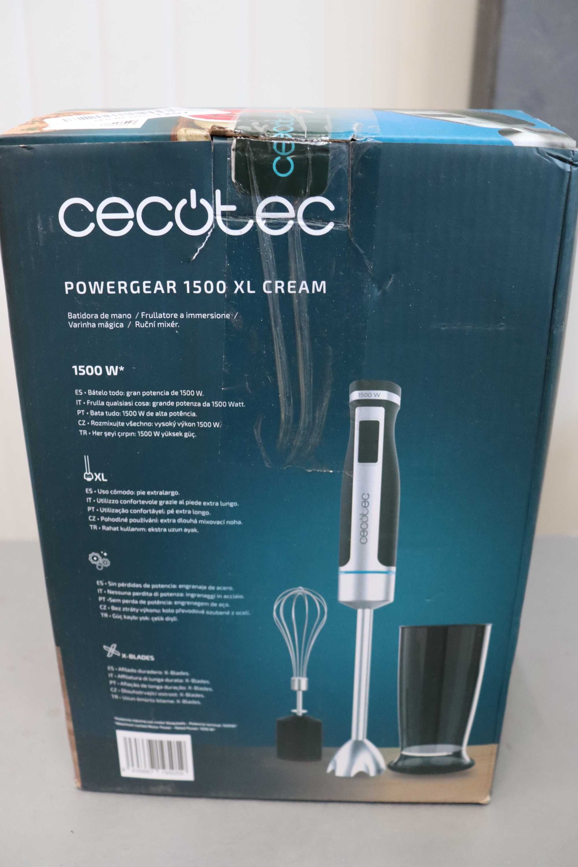 Ръчен миксер Cecotec TitanBlack 1500 XL Cream & Crush, 1500 W