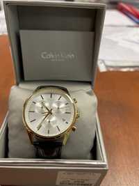 Мъжки часовник Calvin Klein с кожена каишка