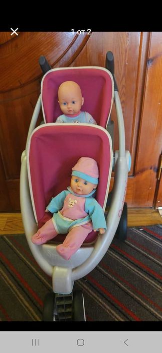 Детска Количка за кукли Smoby - Maxi Cosy Quinny, Twin, Розов