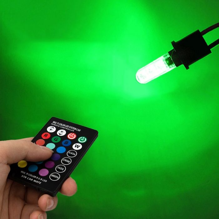 Лед Габаритни RGB Цветни Крушки Т10