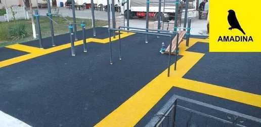 резиновое покрытие из EPDM-крошки для детской площадки, workout