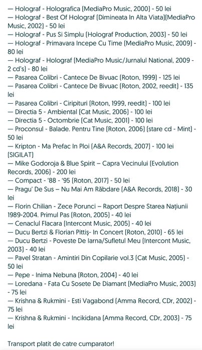 Pachet 1 - 24 cd-uri muzica romaneasca