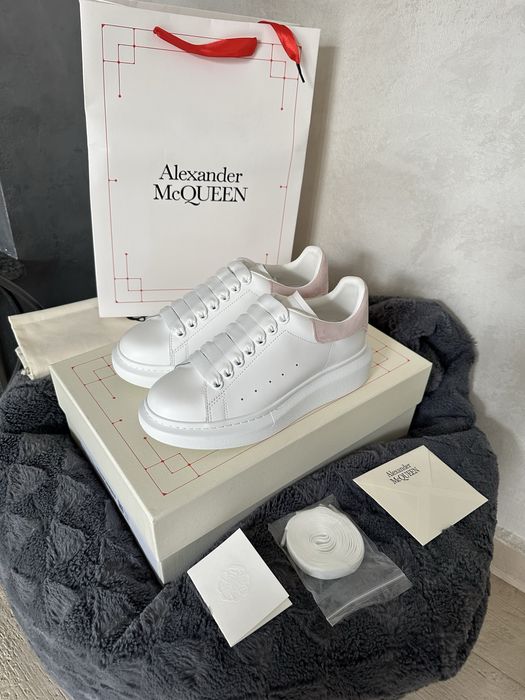 Alexander McQueen Oversized White Light Pink Snakeskin