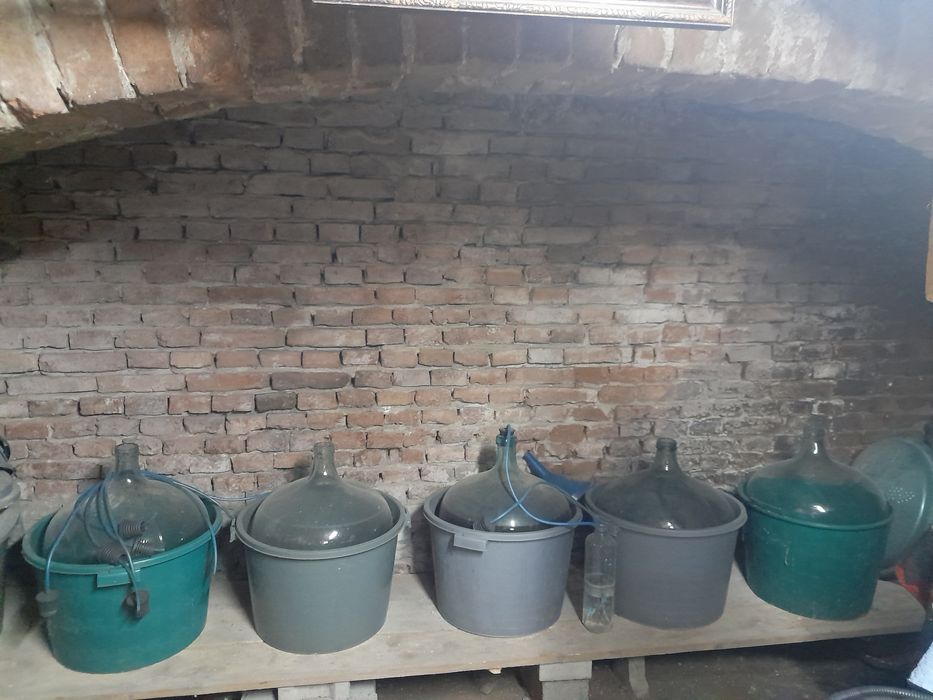 Vând 6damigene 50l impreuna cu cos de plasticplastic la 80lei buc