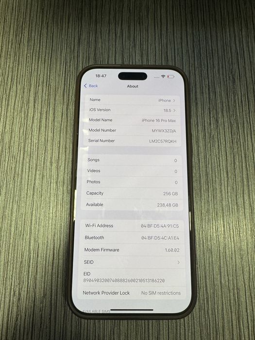 Iphone 16 Pro max 100% battery