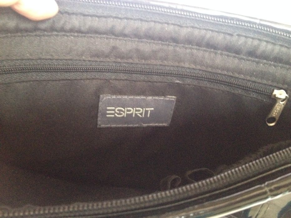 Оригинална чанта ESPRIT естествена кожа черна