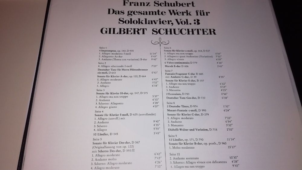 Vinil/vinyl - Clasica - Schubert - Gilbert Schuchter - Pian - Box 5 LP