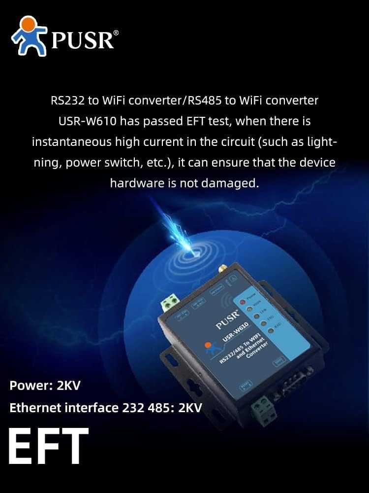 PUSR RS485/RS232 Wifi сървър конвертор -рутер